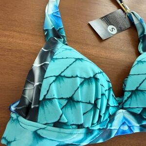 Blue and Black Mertailor Mermaid Bikini Top